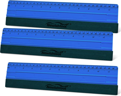NEWISHTOOL Vinyl Wrap Squeegee for Vinyl, Big Size Wallpaper Smoothing Squeegee, 3 Pack 25CM Decals Squeegee with Ruler & Micro Suede Felt Edge for Sign Making Graphic Window Tint Film Application