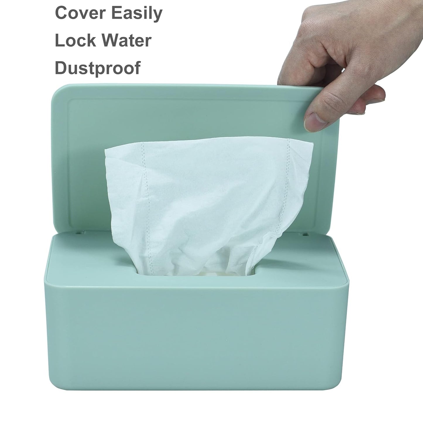 Diaper Wipes Dispenser, Baby Wipes Case, Baby Wipe Holder Keeps Diaper Wipes Fresh, Wipe Container with Non-Slip Feet (Black)