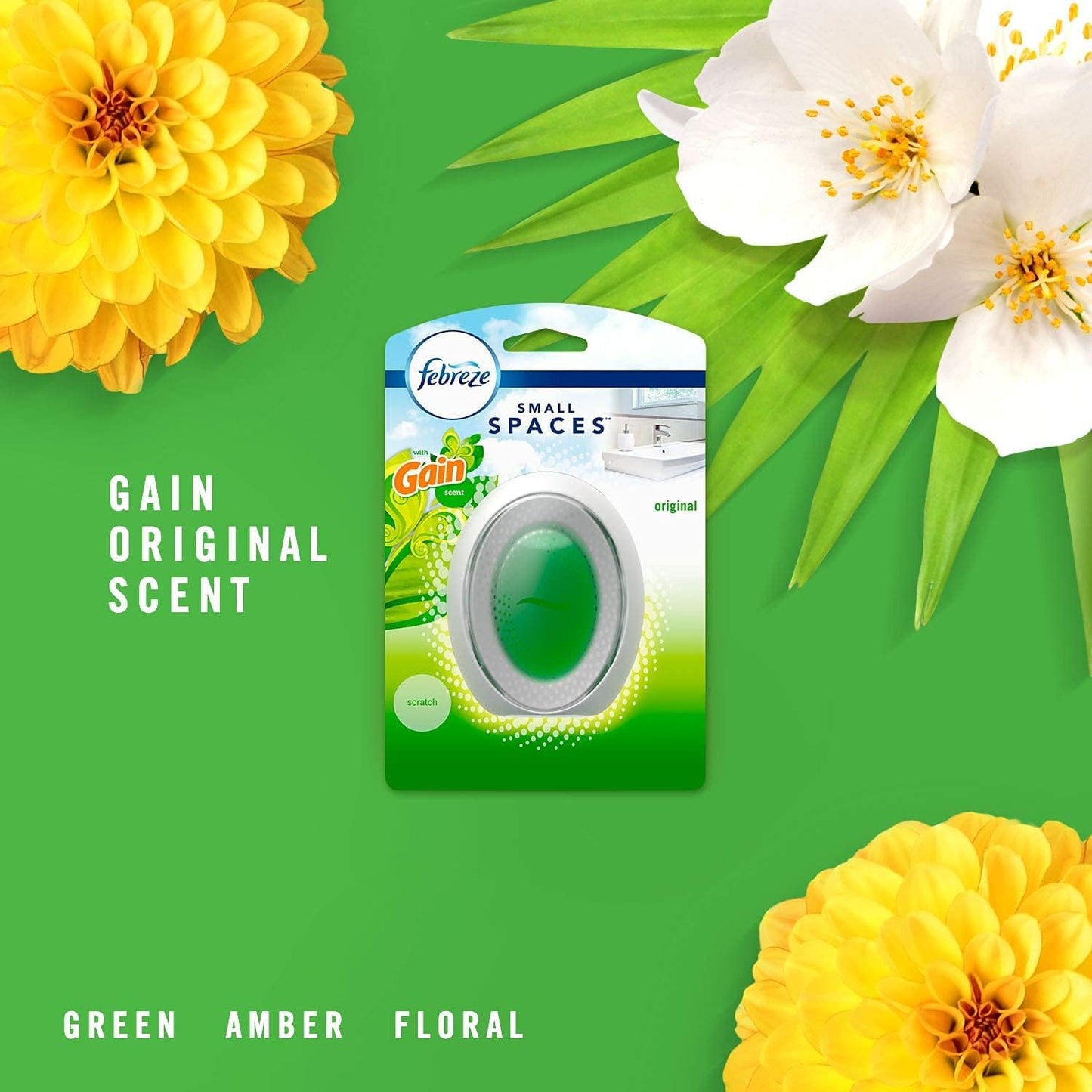 Febreze Bathroom Air Freshener, Odor-Fighting, Plug In Alternative, Air Fresheners for Small Spaces in Home, Bathroom, Kitchen, & Closet, Pet & Litter Box Odor Fighter, Gain Original Scent, 4ct