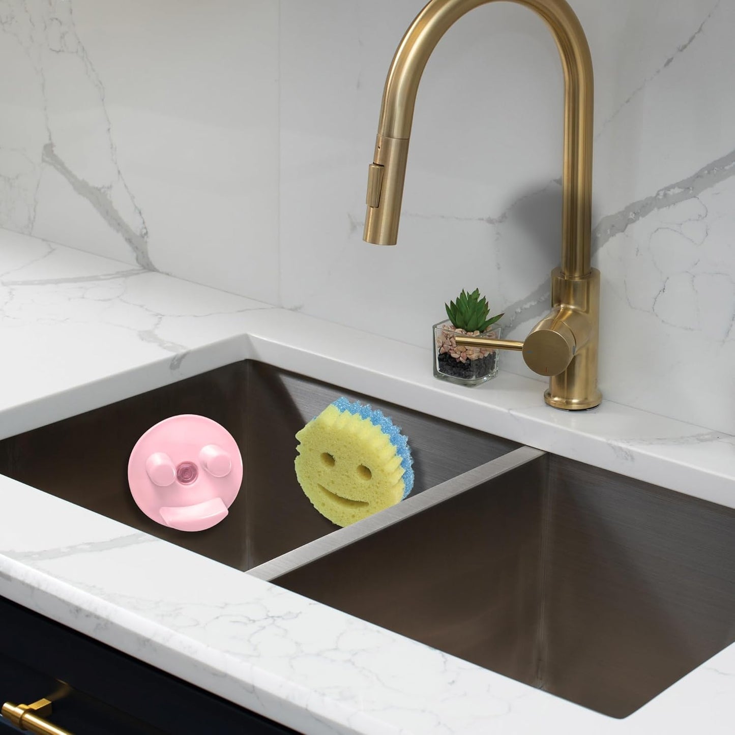 BeraTek Scrub Daddy Holder - Suction Cup Kitchen Sink Caddy - Keep Sponges Clean & Dry - Compatible with Sponge Daddy & Scrub Mommy - Mothers Day Gift for Mom - White, 1-Pack