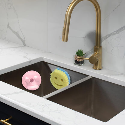 BeraTek Scrub Daddy Holder - Suction Cup Kitchen Sink Caddy - Keep Sponges Clean & Dry - Compatible with Sponge Daddy & Scrub Mommy - Mothers Day Gift for Mom - White, 1-Pack