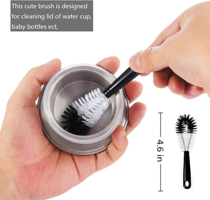 ALINK 8-Pack Bottle Cleaning Brush Set - Long Handle Black Bottle Cleaner for Washing Narrow Wine/Beer Bottles/Thermos/Flask Tumbler/Sport Well/Kettle/Lid Brush, Straw Brush