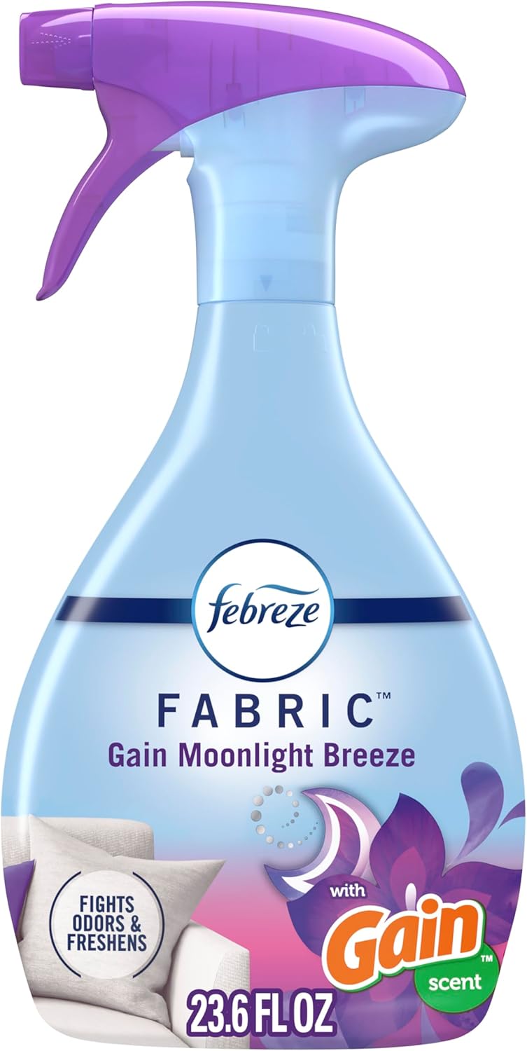 Febreze Fabric Spray, Air Freshener, Odor-Fighting Fabric Refresher, Couch and Linen Spray, Sneaker Balls Alternative, Multi-Use, Gain Moonlight Breeze Scent, 23.6 fl oz