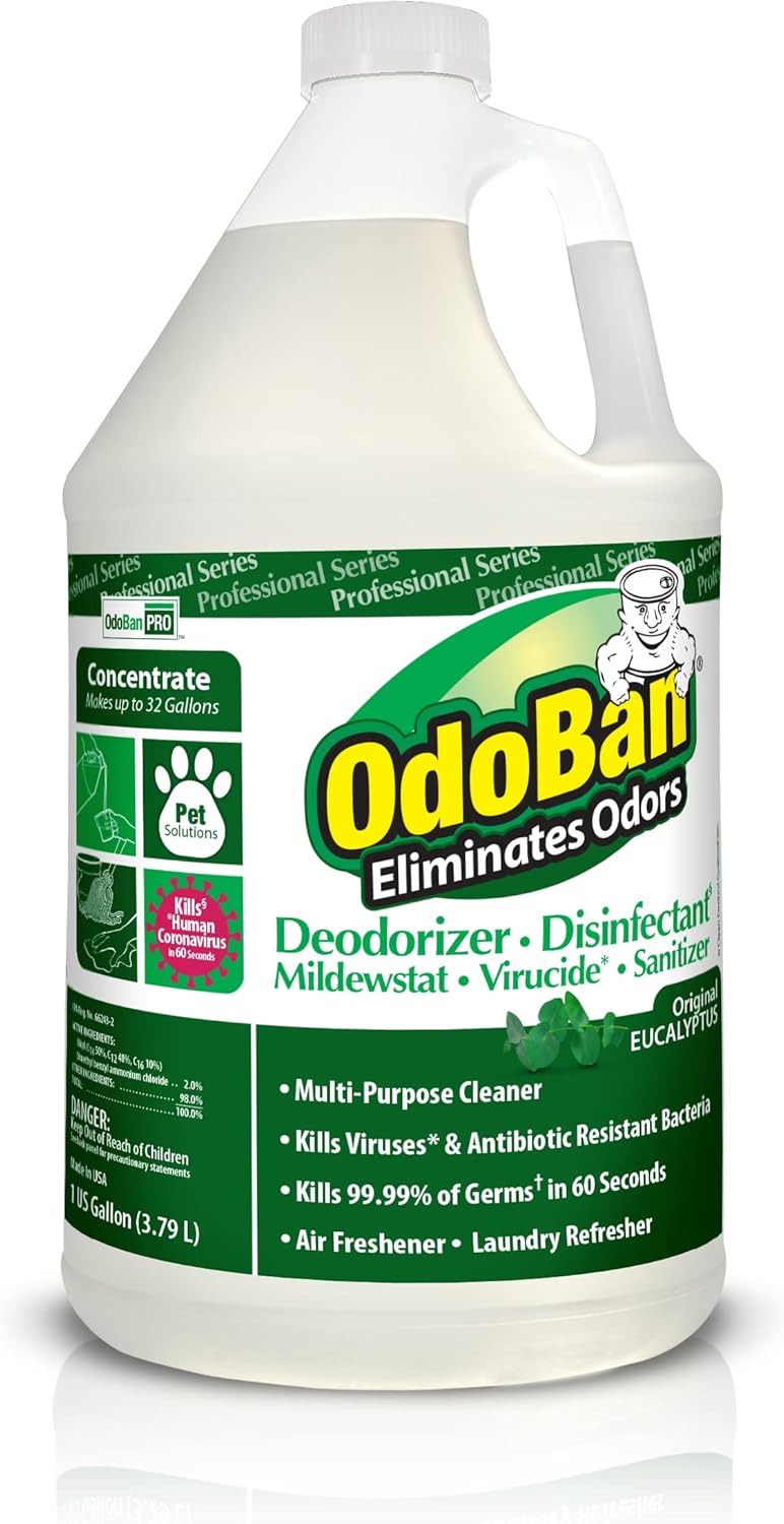 OdoBan Professional Disinfectant and Odor Eliminator Concentrate, Made in the USA, Lavender Scent, 2-Pack, 1 Gallon Each