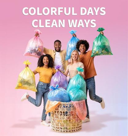 150 Count 4 Gallon Small Trash Bags - Colored Bathroom Garbage Bags Unscented Leak-proof, 15 Liter Plastic Wastebasket Can Liners for Office Bedroom Toilet and Car