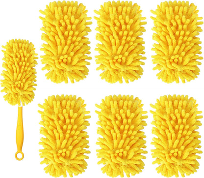 Reusable Duster Refill Compatible with Swiffer Hand Duster - 360 Heavy Duty Dusters Refills - Microfiber Ceiling Fan Duster for Swiffer Dusters Extended Handle, 4 Pack(Handle is Not Included)