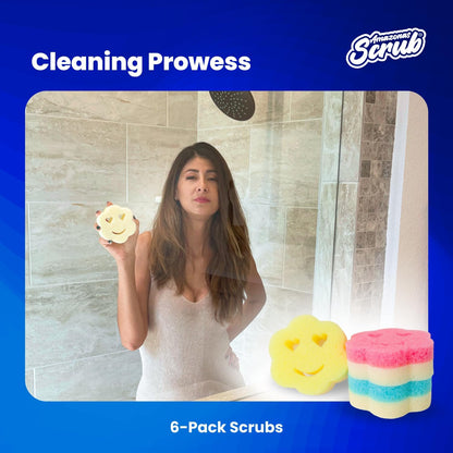 6 Double Side, Amazonas Scrub, Your New Cleaning Essential! This 6-Pack of Double-Sided Scrubber and Sponge is Designed to Simplify Your Cleaning Routine (6 Scrub sponges)