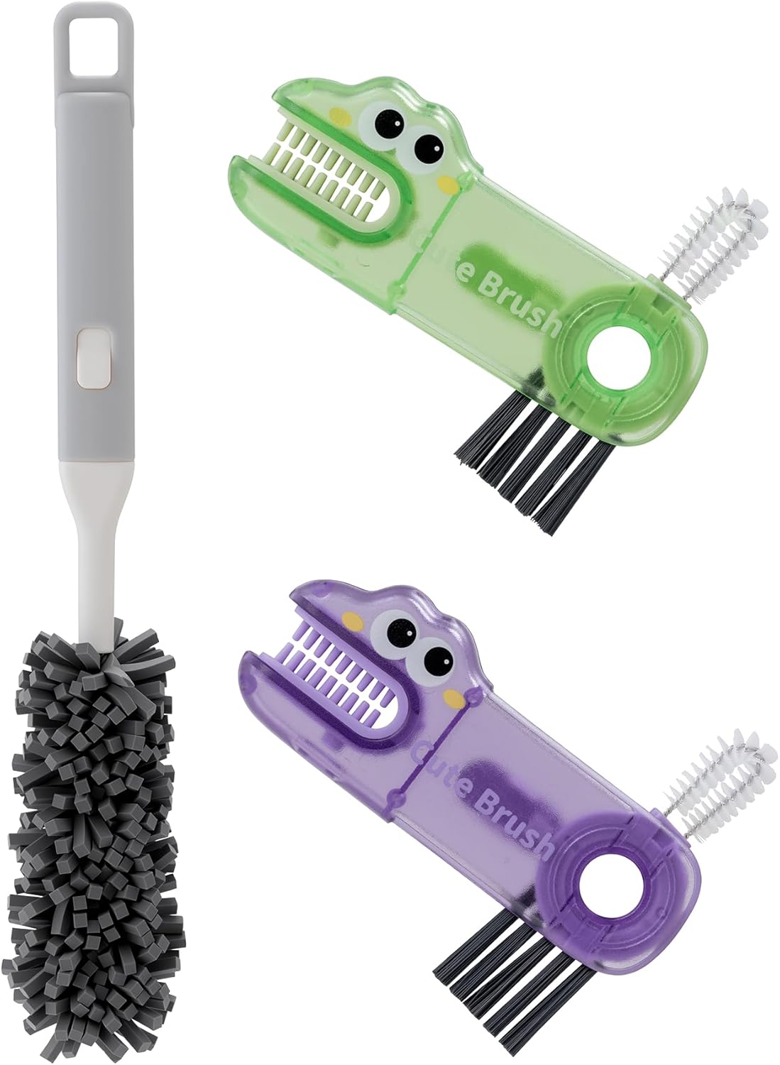 Five-Piece Bottle Brush Cleaning Set Includes 4 Straw Cleaning Brushes and 1 Cup Brush with Detachable Long Handle. Suitable for Cleaning Straws, Glasses, and Water Cups.
