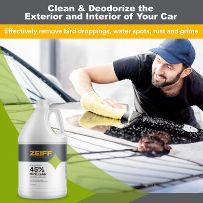 Zeiff 75% Pure Concentrated Vinegar - Technical Grade Acetic Acid Solution for Home and Outdoor Use - Cleaning Vinegar for Home & Laundry - 32 Oz, 2 Pack