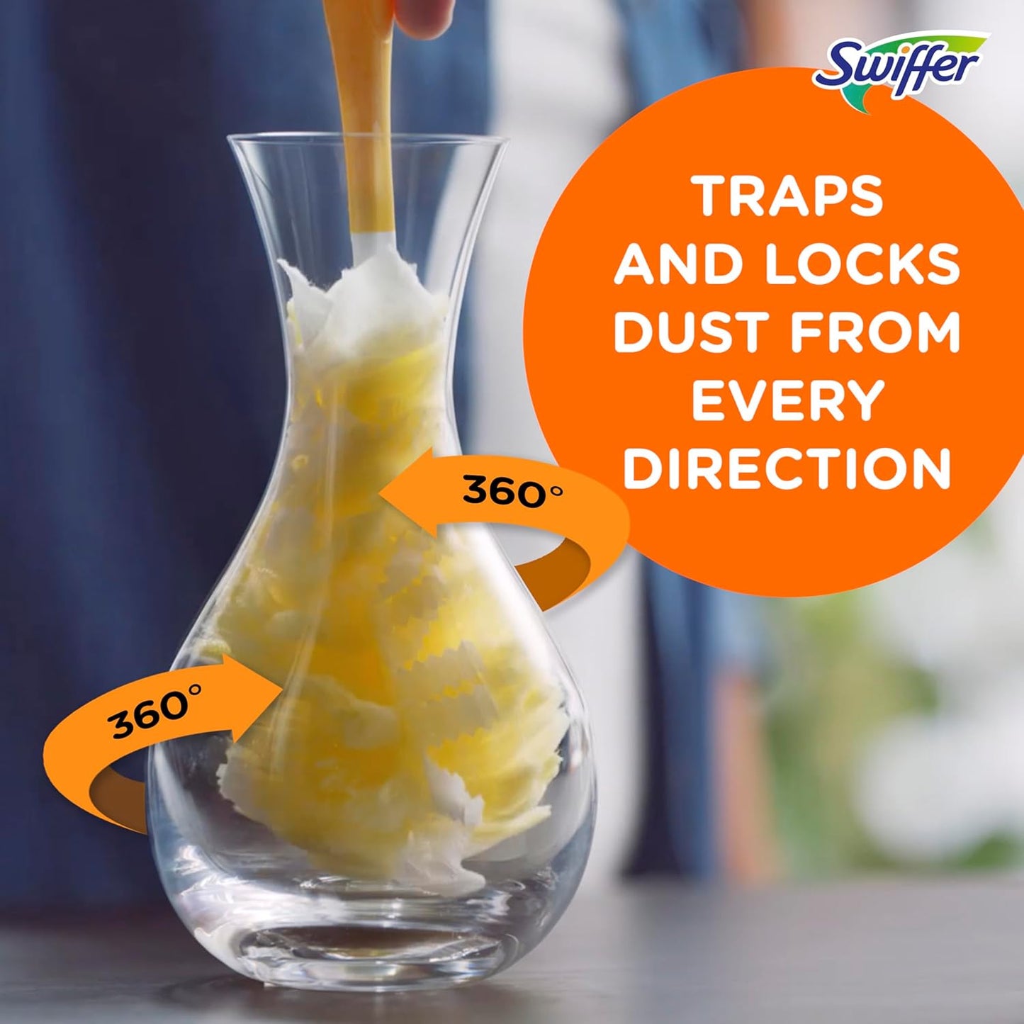 Swiffer Dusters Refill for Cleaning, Made by SWIFFER, Feather & Microfiber Duster Disposable Alternative, for Dusting Furniture, Blinds, Ceiling Fans, Walls, Helps Remove Allergens, Unscented, 18ct