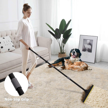 B-Land Carpet Rake for Pet Hair Removal, Reusable Pet Hair Remover with 60” Adjustable Long Handle, Carpet Scraper Dog Cat Hair Remover Tool for Rugs, Mats
