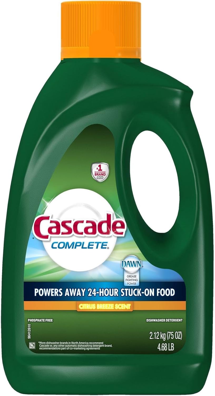 Cascade Complete Gel All-in-1 Dishwasher Detergent, Citrus breeze, 74.88 Oz (Pack of 2)