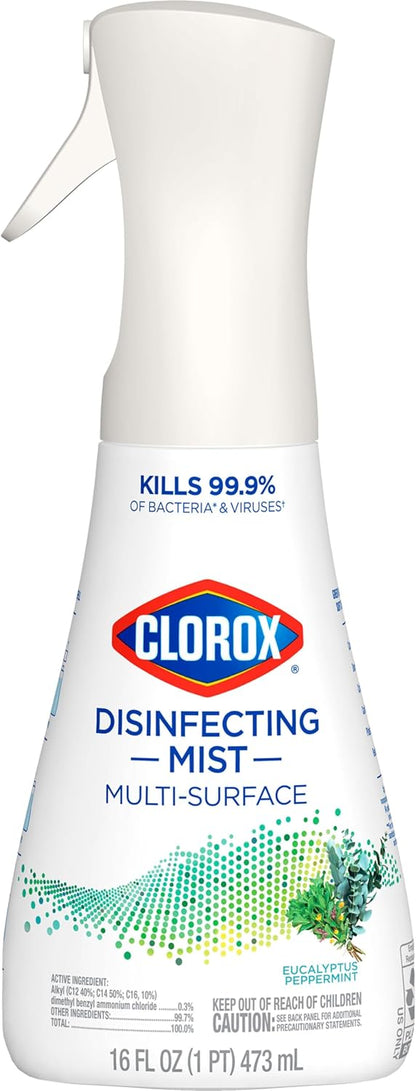 Clorox Disinfecting Mist, Eucalyptus Peppermint, Disinfecting Spray, 16 Fluid Ounces
