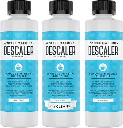 IMPRESA Coffee Machine Descaler (2 Uses Per Bottle) - Made in the USA - Universal Descaling Solution, Compatible with Nespresso, Delonghi and All Single Use Coffee and Espresso Machines