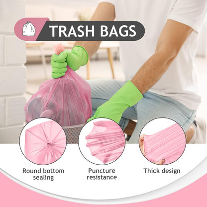 Teivio Small Trash Bags 4 Gallon 120 Counts Garbage Bags, Bathroom Trash Can Bin Liners, Small Plastic Bags for home office kitchen, fit 12-15 Liter, 3,3.5,4.5 Gal, Clear