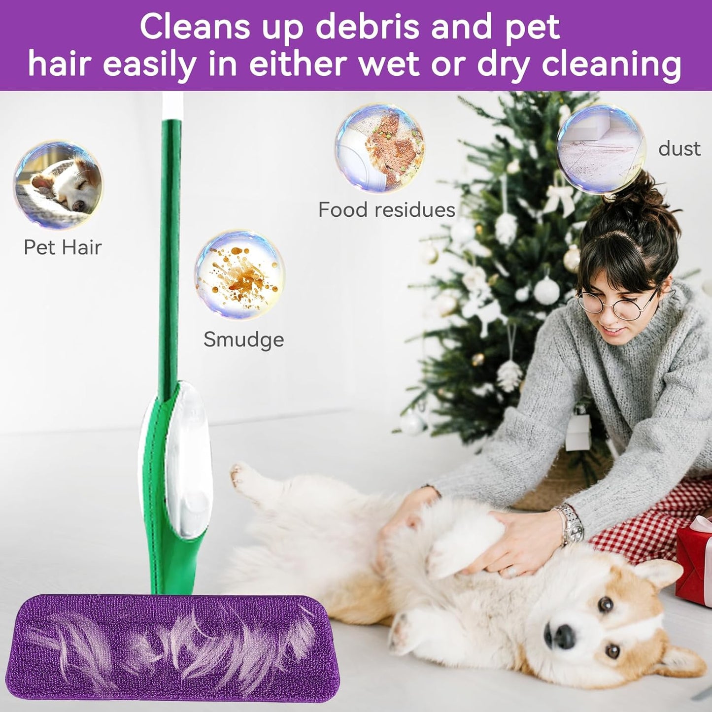 8 Pack Spray Mop Refills Compatible for Libman Freedom Spray Mop, Reusable & Washable 16in Microfiber Floor Cleaning Mop Pads for Spray Mop