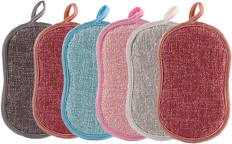 Sided Dishwashing Sponge Wipe Block Brush with Degreasing Function Household Kitchen Magic for Removing Oily Stains