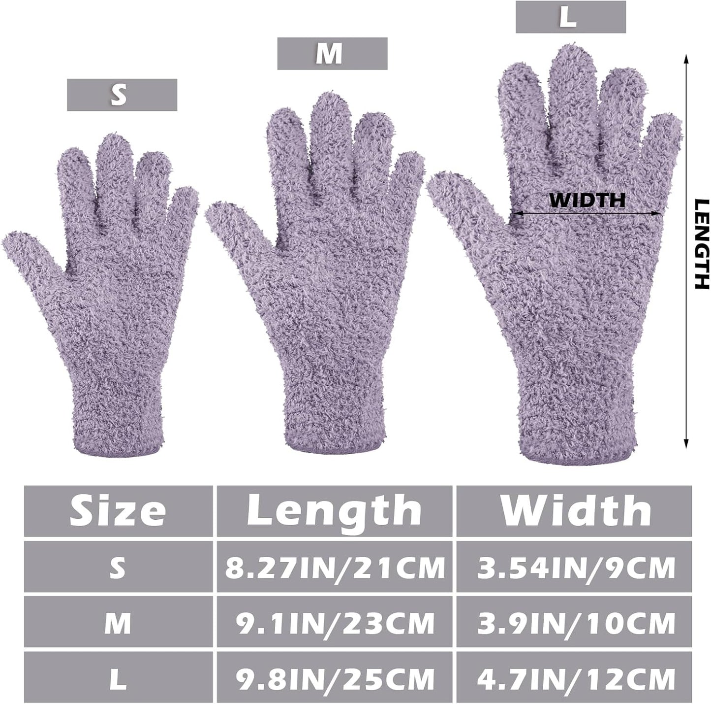 Patelai 3 Pairs Microfiber Plant Dusting Gloves Leaf Cleaning Gloves for Indoor Plants, Blinds, Furniture, House (Green Yellow,Blue,Pink,Medium)