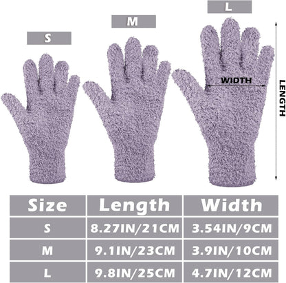 Patelai 3 Pairs Microfiber Plant Dusting Gloves Leaf Cleaning Gloves for Indoor Plants, Blinds, Furniture, House (Green Yellow,Blue,Pink,Medium)