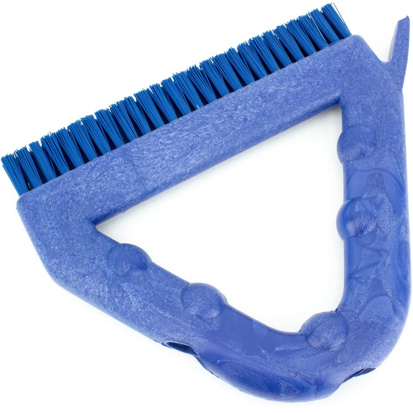 SPARTA Plastic Commercial Grout Brush, Triangle-Shaped Scrub Brush with Scraper and Two Threaded Holes for Attaching Handle (Sold Separately), 9 x 7 x 7 Inches, Gray