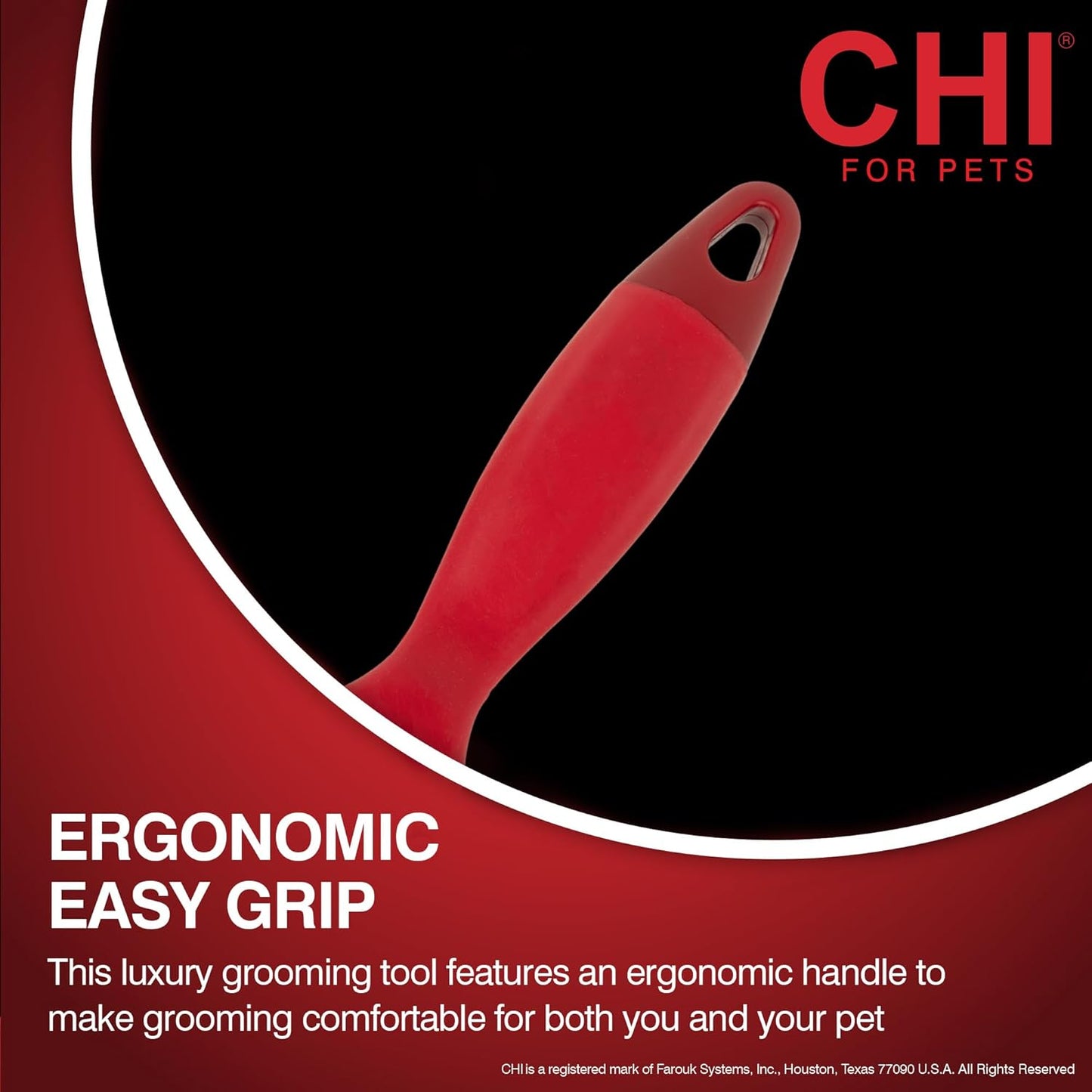 CHI for Dogs Rubber Fur Accumulator Brush, Dog Grooming Tool for Removing Loose Hair and Lint from Coats Furniture Clothing and Car Seats, Flexible Rubber Bristles, Easy Clean Grooming Brush