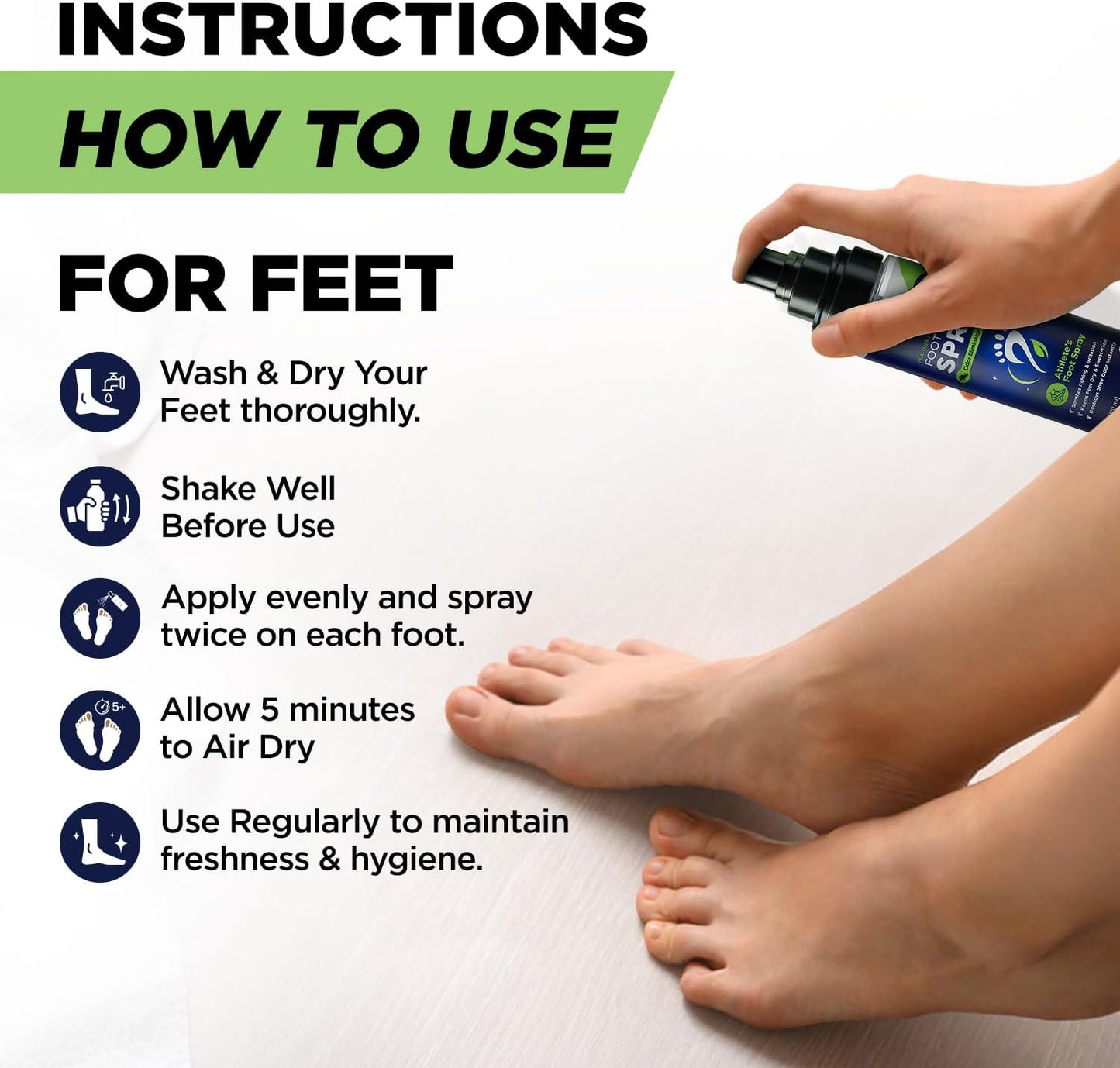 Tea Tree Foot Odor Spray - Mint Blast Shoe Deodorizer for Smelly Feet, Athletes Foot Spray Odor Eliminator No More Smelly Shoes or Stinky Feet | Removes, Controls & Prevents Odors - 120ml Made in USA