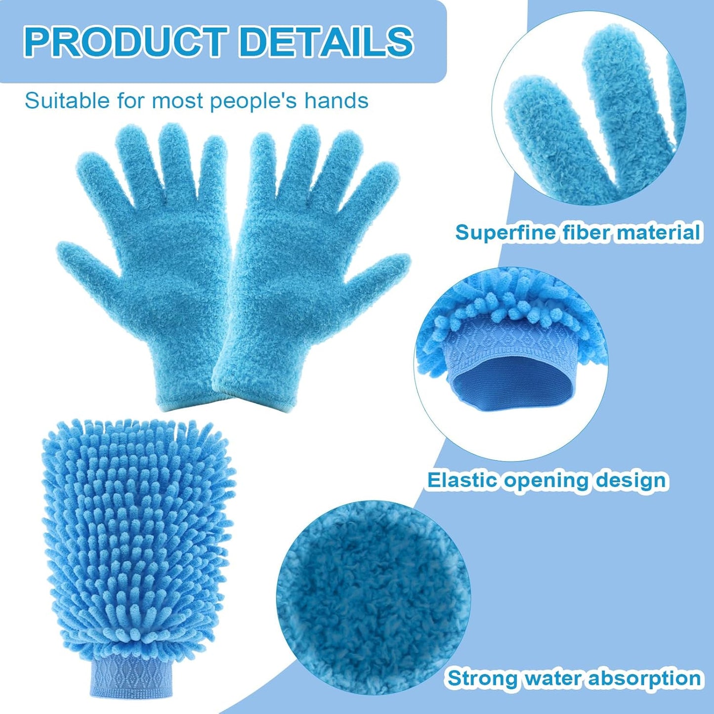 3 Pcs Microfiber Dusting Mitt Gloves Microfiber Plant Cleaning Gloves for Leaf Cleaning Plant Blinds Furniture House (Deep Pink)