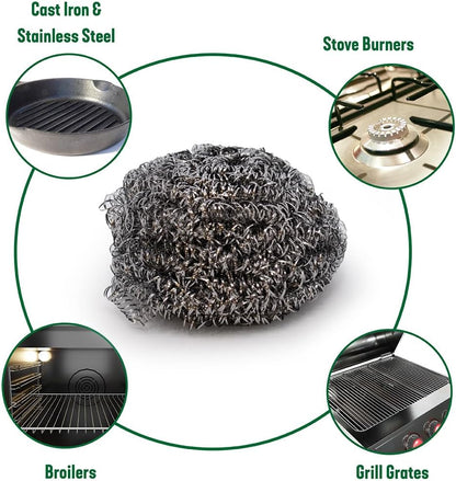 Pine-Sol Heavy-Duty Copper Coated Scrubbers - Premium Scrub Sponges for Cast Iron Pans, Stainless Steel Cookware, Oven Racks, and Grills, 4 Pack