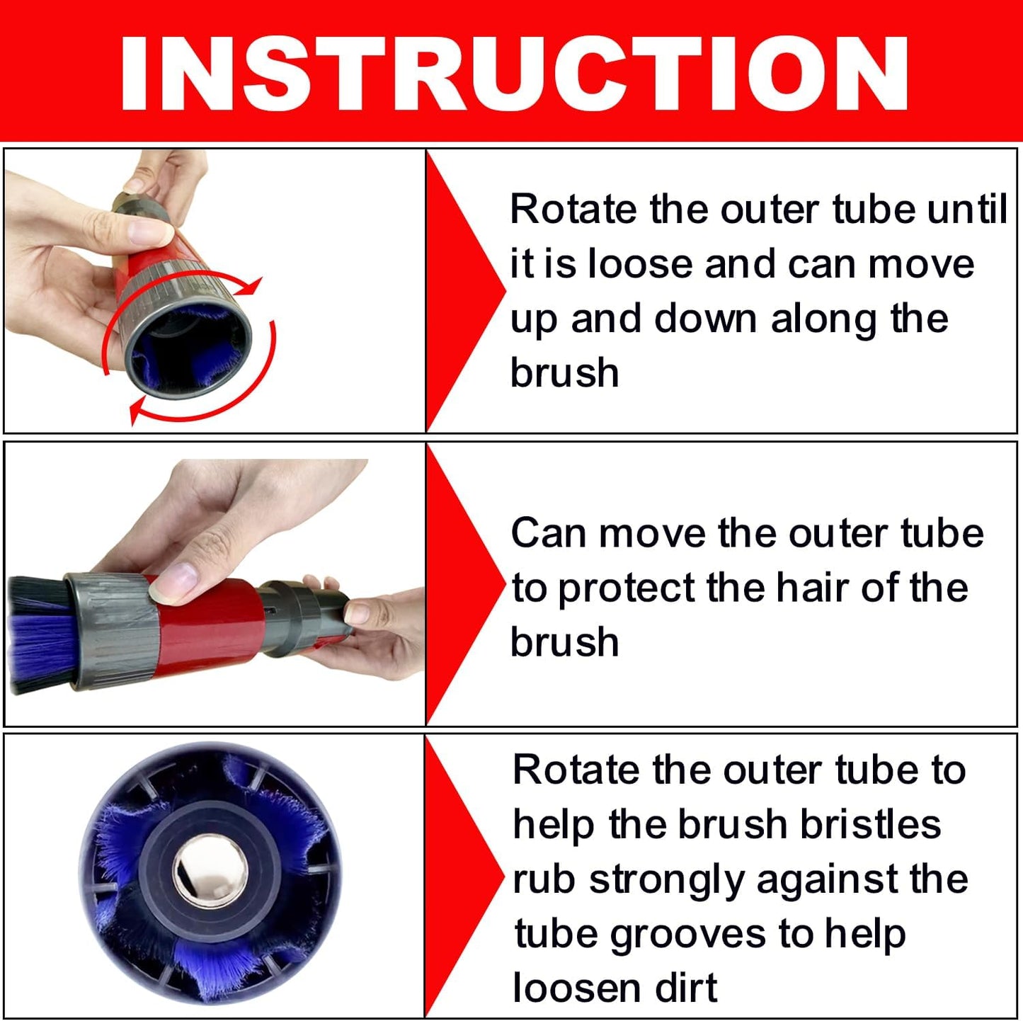 1.25'' Shop Vacuum Dust Brush Attachment with 25mm Horse Hair (2PCS) - Round Dust Brush Soft Bristle for Furniture, Blinds, Car, Wood, Electronics - 1.25 inch (32mm) Vacuum Accessories