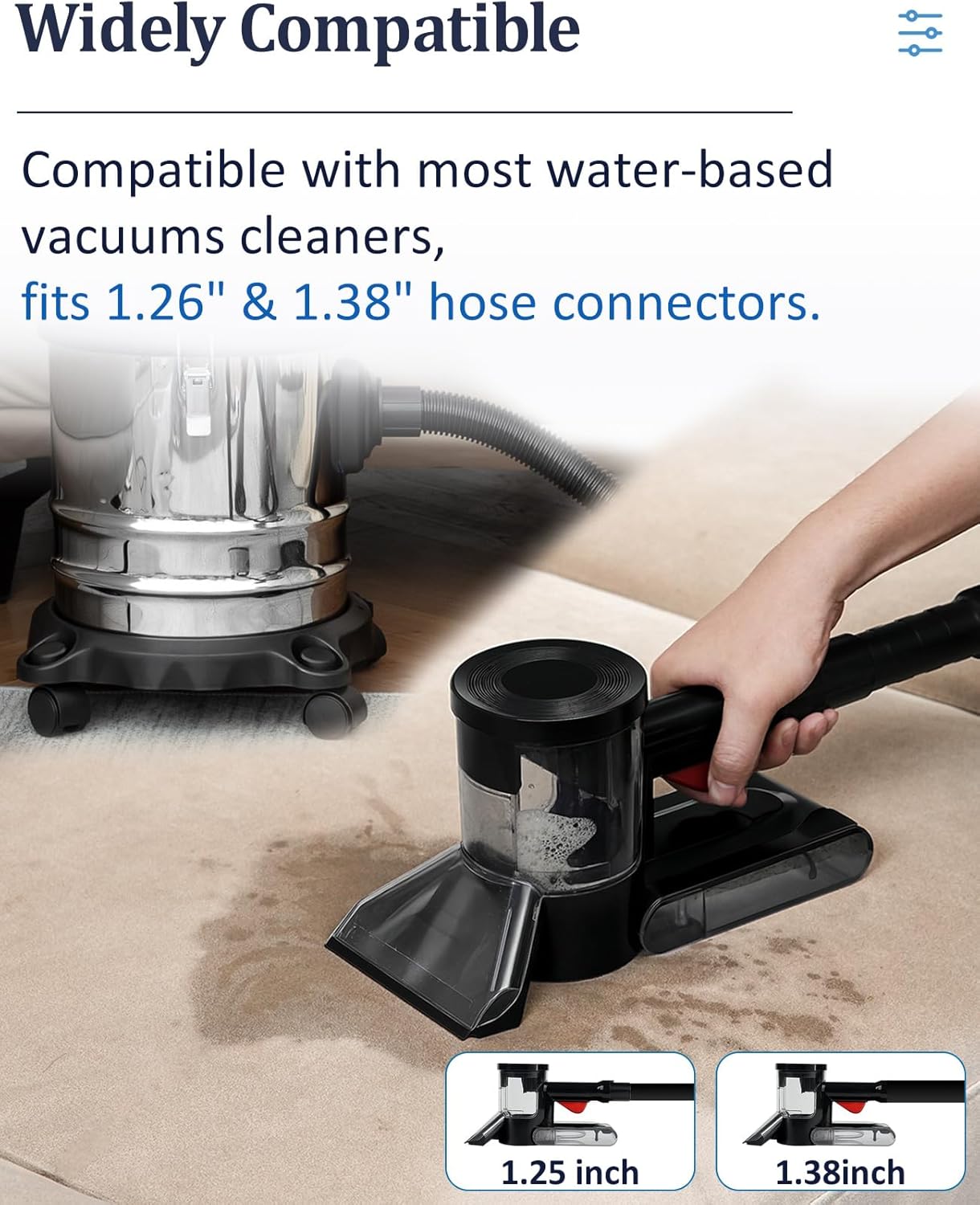 Sub Surface Carpet Extraction Vacuum Attachments for Water Wet Extractor Vac Cleaners, Stain Remover Deep Cleaning Rug Shampooer Tools for Sofa, Rug, Car Seats – Spray & Extract Stains Easily
