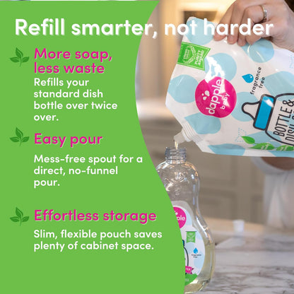Dapple Baby Bottle & Dish Soap, Fresh Citrus, Plant Powered, Hypoallergenic, Baby Bottle and Dish Liquid, 16.9 fl oz, 1 Count