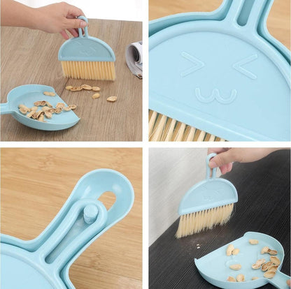 Small Broom and Dustpan Set for Home, Mini Clean Brush with Dust Pans Cute Hand Broom Brush Dust Pan with Hanger Hole, Small Cleaning Brush Set for Desktop Computer Table Keyboard (green-1pc)