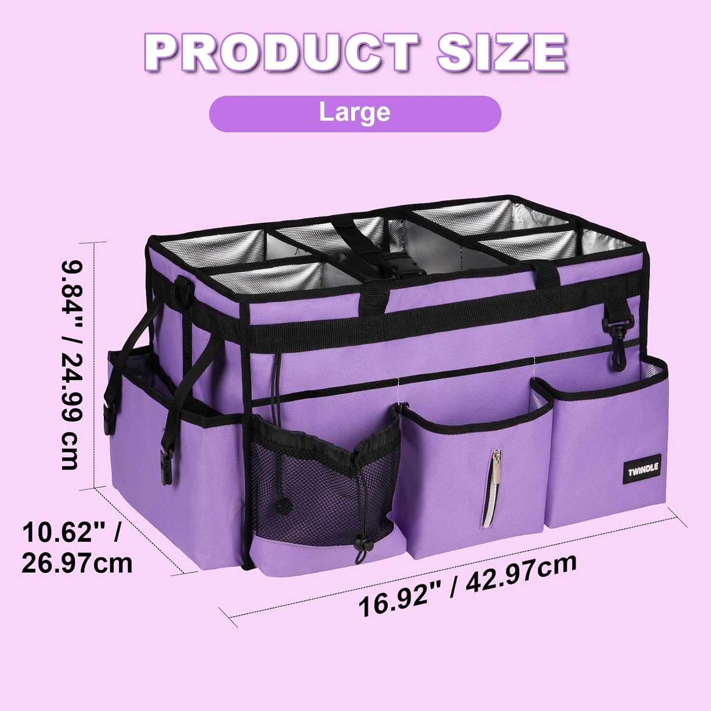 Extra-Large Wearable Cleaning Caddy With Detachable Divider,Cleaning Caddy For Cleaning Supplies Large Cleaning Supply Caddy With Adjustable Shoulder Strap & Waist Belt For Cleaners