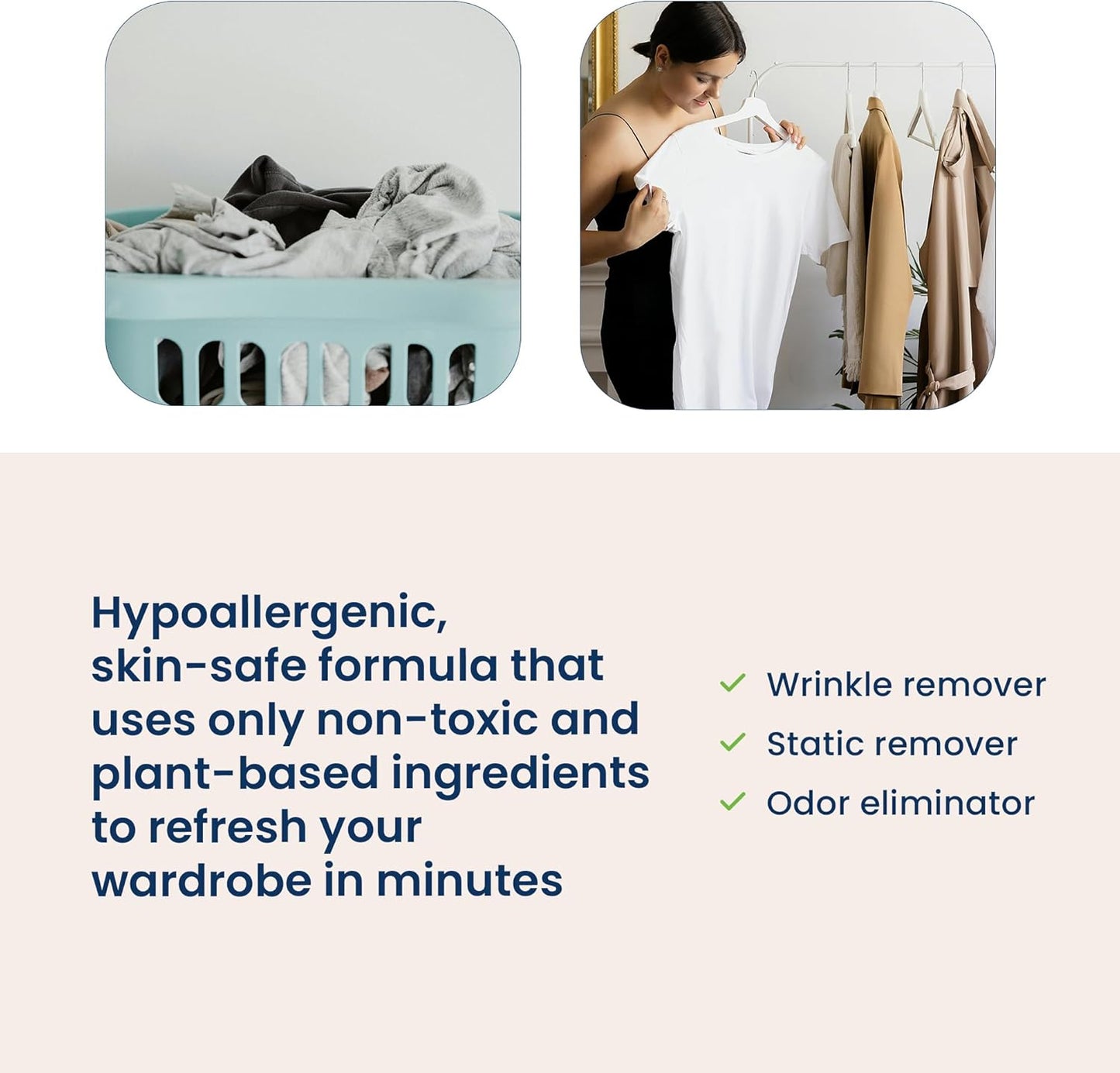 Truly Free Wrinkle & Static Releaser - Wrinkle Release for Clothes, Linen, & Sheet Fabrics - Static Guard Spray - Plant-Based - 12 oz Reusable Empty Spray Bottle + One (3 oz) Fill Pack