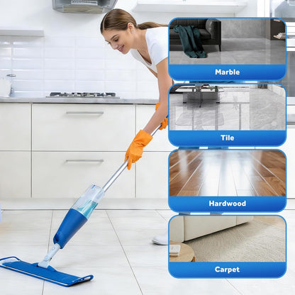 3 Pack Microfiber Cleaning Pads Compatible with Bona Mop Spray Mop Replacement Pad 18 Inch, Machine Washable Reusable, Hardwood & Hard Surface Floors, Clean Pet Hair & Dust