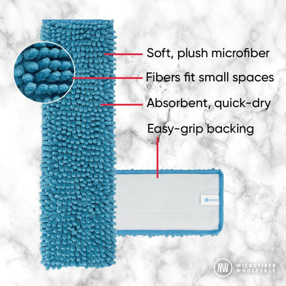 10" Mucho Microfiber Mop System - Mops for Floor Cleaning - Hardwood Floor Mop for Tile, Laminate, Wood, Vinyl Floors | Washable Pads | Dry & Wet Mopping - Microfiber Wholesale