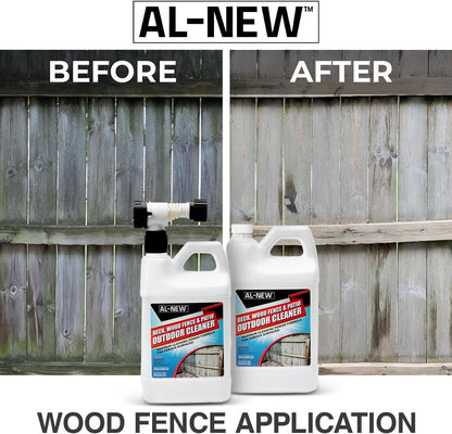 AL-NEW Outdoor Cleaner | 64oz Hose End Sprayer (Pack of 2) (Deck, Wood Fence, & Patio Outdoor Cleaner)