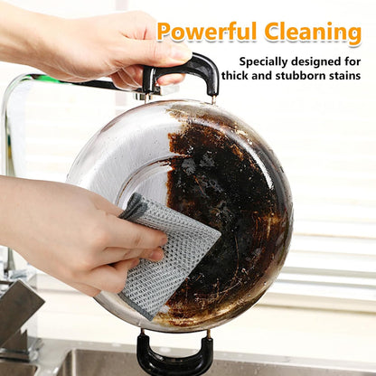 Extra-Large Size Multipurpose Wire Dishwashing Rag,Non Scratch Wire Dishcloth, Reusable Steel Wool Scrubber,Non-Scratch,Quick-Drying,Multi-Purpose for Kitchen,Bathroom Cleaning (15)