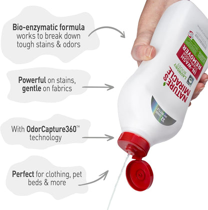 Nature’s Miracle Laundry Boost In-Wash Stain and Odor Remover, Laundry Stain and Odor Removing Additive For All Machines, Spray, 32 oz