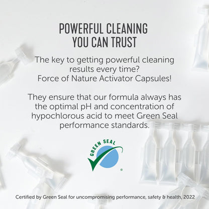 Force of Nature Activator Capsules - Concentrate Refill for Eco-Friendly, All-Purpose Disinfectant Cleaning Spray - Kitchen, Bathroom, Toilet, Glass - Cleaning Supplies, 25 count x 12 Fl oz