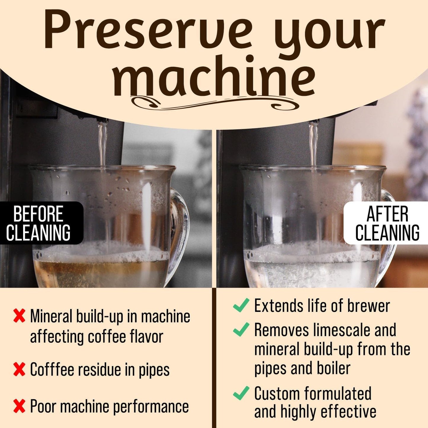 IMPRESA Coffee Machine Descaler (2 Uses Per Bottle) - Made in the USA - Universal Descaling Solution, Compatible with Nespresso, Delonghi and All Single Use Coffee and Espresso Machines