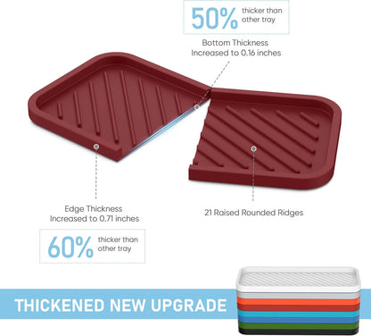 EG-SIPRO Silicone Sponge Holder, Kitchen Sink Organizer Tray, Sponge Caddy for Bathroom Counter, Dish Soap Holder, Scouring Pad