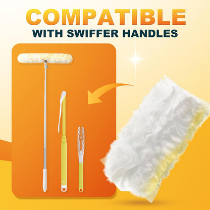 JOYMOOP Scented Telescopic Duster kit, 3FT Extendable Handle (Yellow) + 24 Yellow Refills for Swiffer Feather Duster,Easy Cleaning for Ceilings, Ceiling Fans, Blinds, Vents & Shelves