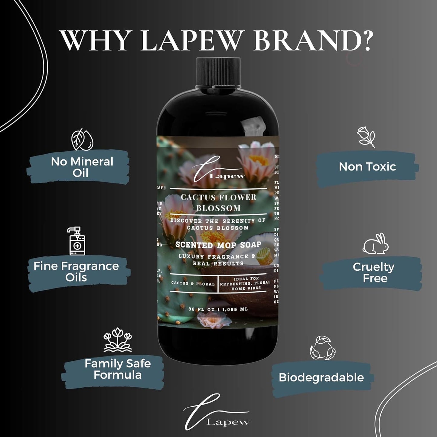 Lapew Black Sea Scented Cleaning Bundle | Carpet Deodorizer Powder (16 oz) & Mop Soap Concentrate (36 oz) | Pet-Friendly Odor Eliminator - Colors A
