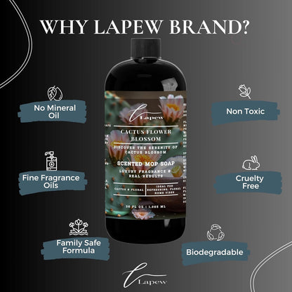 Lapew Black Sea Scented Cleaning Bundle | Carpet Deodorizer Powder (16 oz) & Mop Soap Concentrate (36 oz) | Pet-Friendly Odor Eliminator - Colors A