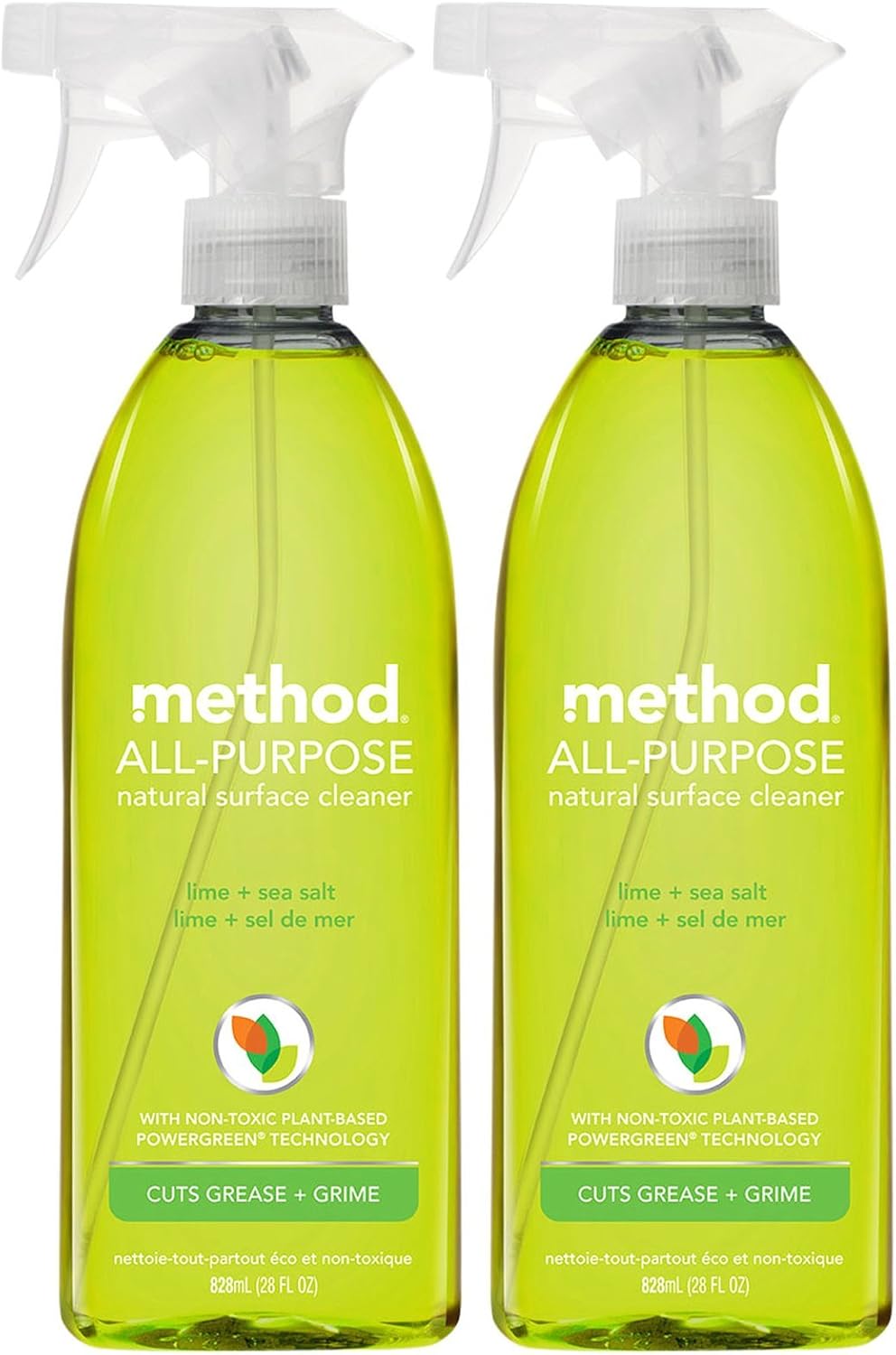 Method All-Purpose Cleaner Spray, Lime + Sea Salt, Perfect for Most Counters, Tiles, Stone, and More, 28 oz Spray Bottles, (Pack of 1)