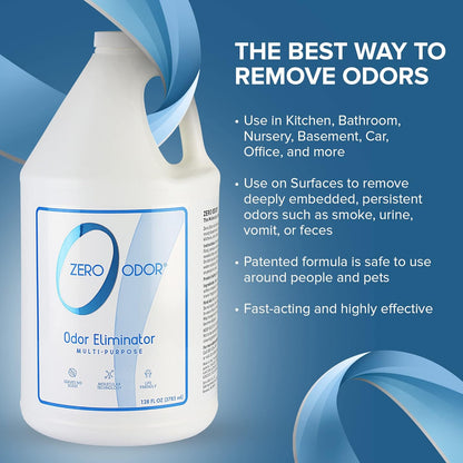 Zero Odor – Multi-Purpose Odor Eliminator - Air & Surface Odor – Patented Technology for Bathroom, Kitchen, Fabric, Closet- Smell Great Again, 16oz