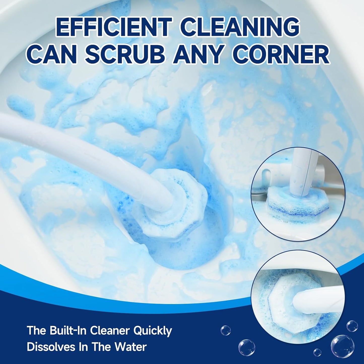 20 Count Toilet Wand Refills for Clorox, 5X Cleaning Power Toilet Bowl Wand Refills & High-Density Disposable Toilet Brush Scrubber - No Falling Apart, Instant Foam for Bathroom Cleaning