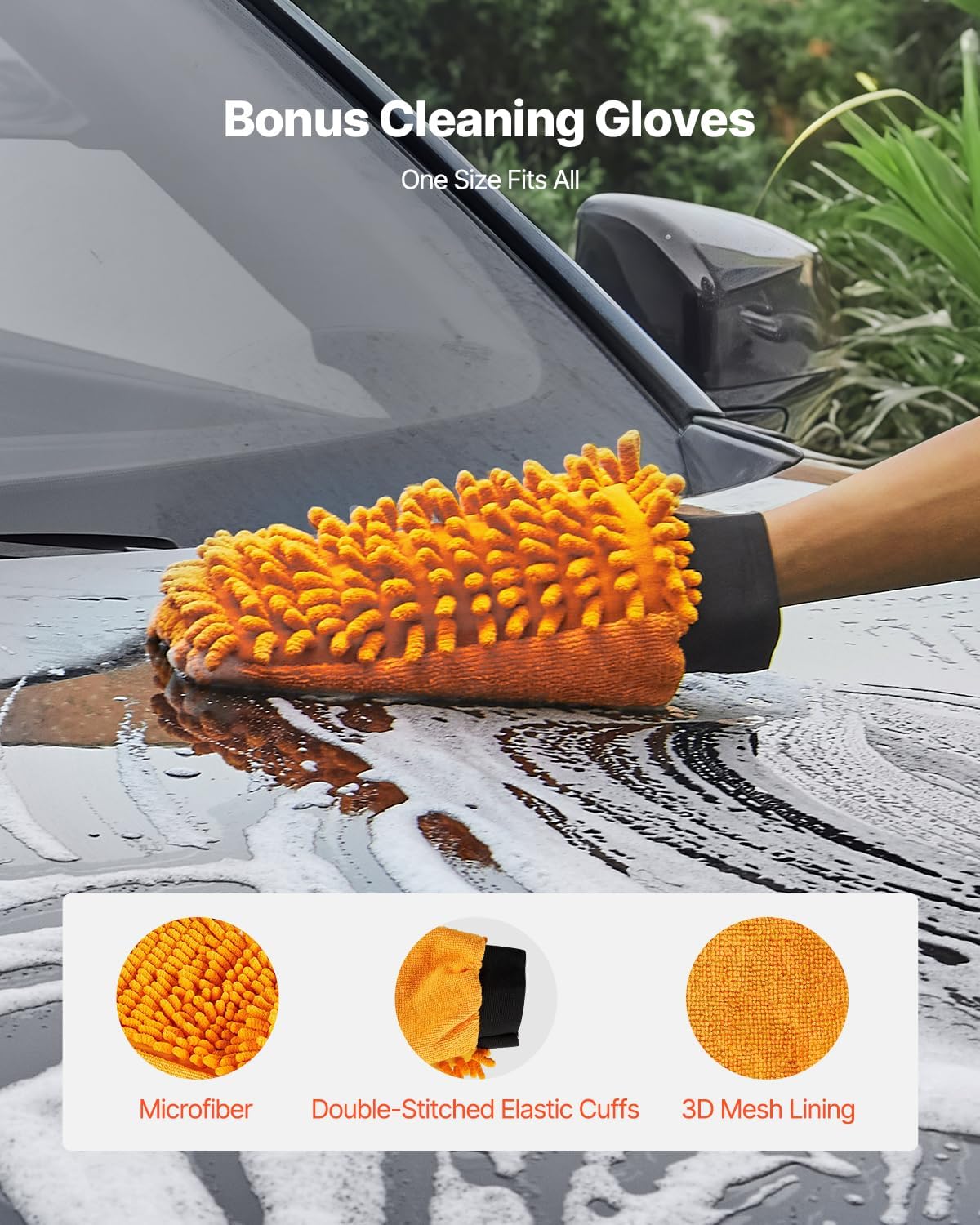 VEVOR 16 Inch Pressure Washer Undercarriage Cleaner, 4000 PSI Stainless Steel Cleaner with Angle Adjustment and 4 Nozzles, with 2 Extended Wands for Driveway, Patio, Deck