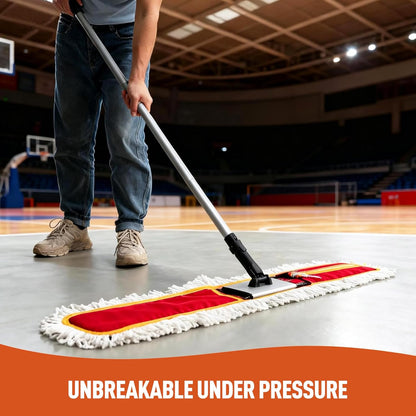 CLEANHOME 36" Commercial Dust Mops for Floor Cleaning Heavy Duty Floor Duster Mop with Long Handle Hotel Gym Household Cleaning Supplies for Hardwood, Tiles, Marble Floors (Green)